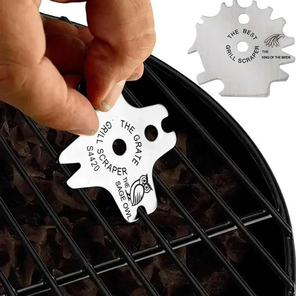 Portable Metal BBQ Grills Grate Cleaner Cleaning Barbecue Scraper Scrubber Tool Grill Cleaning Barbecue Grill Scraper