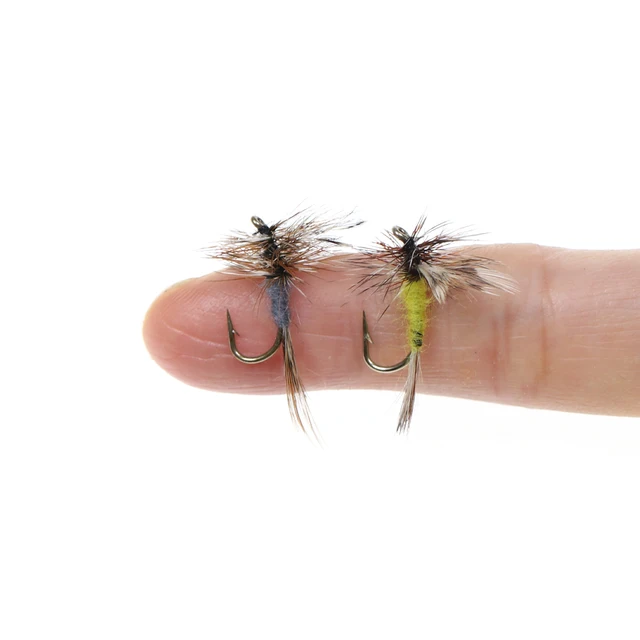 Wifreo 10PCS #10 #12#14#16 Brown Grey Body Adams Fly Trout Fishing Dry  Flies Fly Fishing Bait Fly Caddis Midge Adult Mayfly