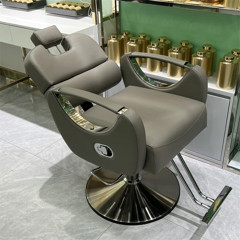 Round Swivel Chair Dressing Barber Chair Aesthetic Stool With Wheels Reclining Armchairs Taburete Con Ruedas Hairsalon Furniture