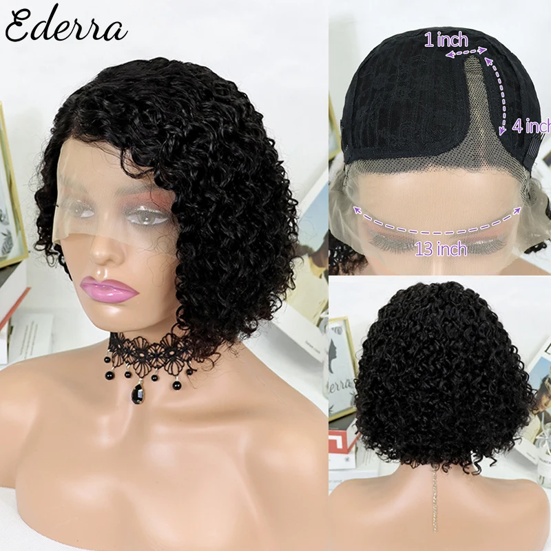 

Brazilian 13x1 Lace Front Bob Wigs Pre Plucked Baby Hair Deep Wave Short Water Wave Curly Bob Wig Human Hair Wigs For Women Remy