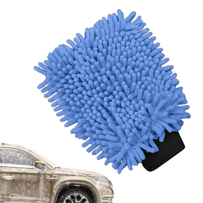 

Car Wash Mitt Scratch Free Chenille Wash Mitt Powerful Stain Remover Car Wash Gloves Auto Cleaning Drying Mitts Multiuse Wash