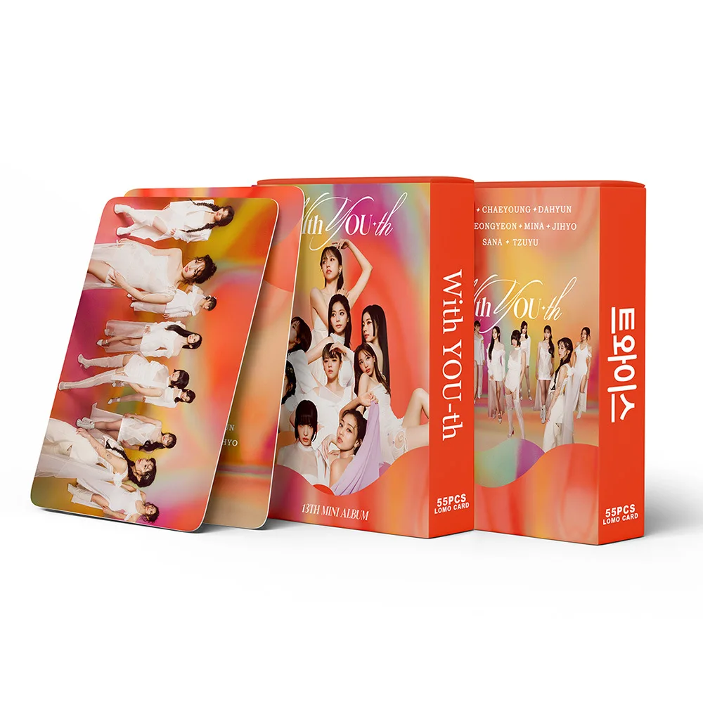 Kpop TWICE Lomo Cards With YOU-th Photo Album Mina Momo Photocards 55pcs/set Fans Postcards album cards lomo cards photo album bookmark postcard