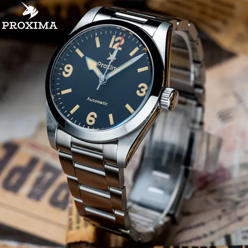 

Proxima Top Luxury Men's Diving Watch Sapphire Crystal 20Bar Waterproof PT5000 Automatic Movement Mechanical Wristwatch BGW-9