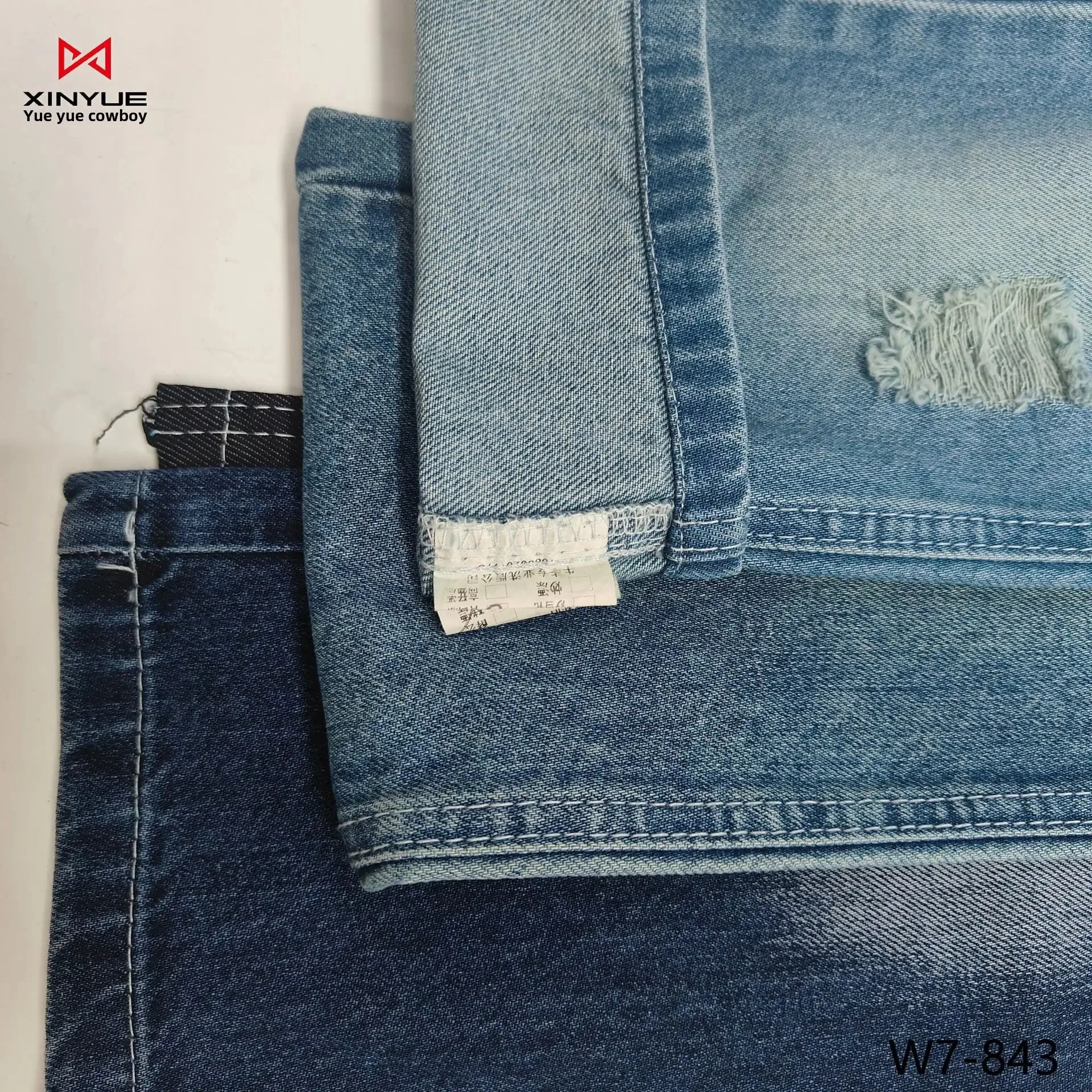 Washed Denim Fabric for Jacket And Pants Wear Resistant Twill Cotton Polyester Winter Outerwear And Bottoms Material