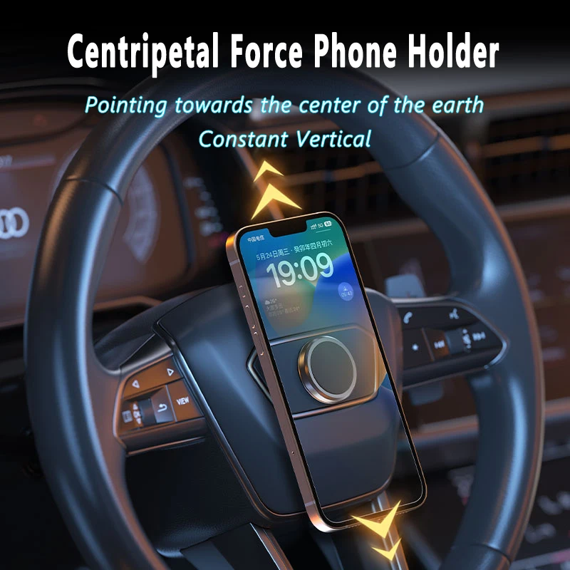 Sleek Magnetic Car Phone Holder with 360° Rotation Capability