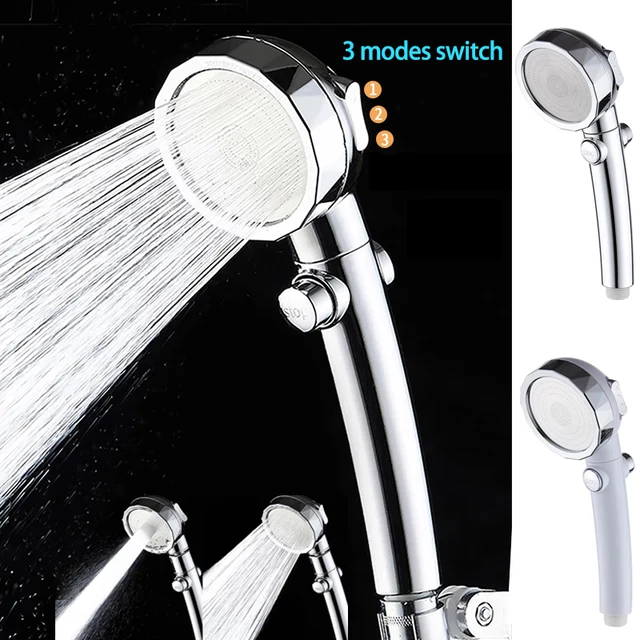 ZHANGJI Water Saving High Pressure Shower Head Hand Hold Round Bathroom Accessory Chrome ABS Shower Heads 1