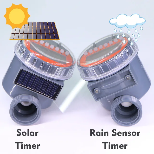 1set Garden LCD Ball Valve Rain Sensor/Solar Timer Automatic Programming Watering Controller Greenhouse Drip Irrigation System 4