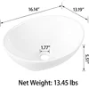 16" x 13" x 5.5" White Oval Ceramic Countertop Bathroom Vanity Vessel Sink BVS1613A-OL 5