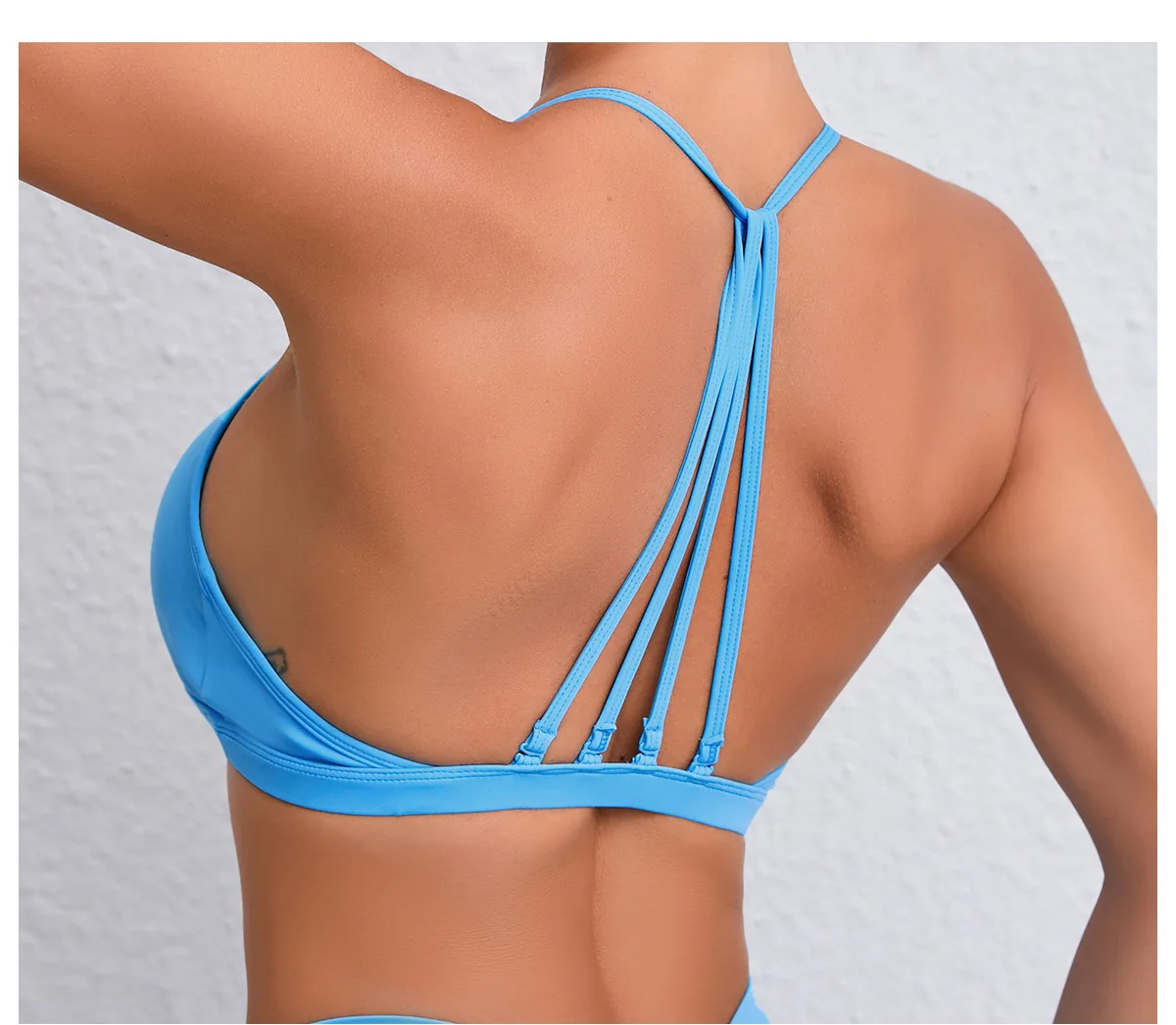 Yoga Sports Bra - Lightweight Nylon Spandex Multi Wear Crop Top with Removable Straps