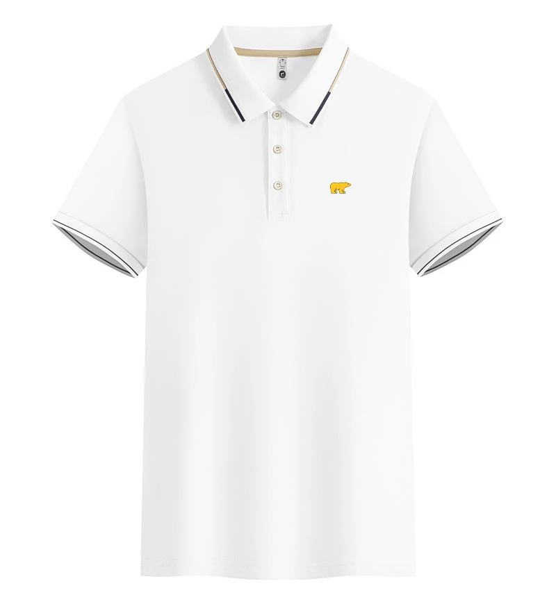 

Summer simple polo shirt lapel men's short sleeve solid color casual everything