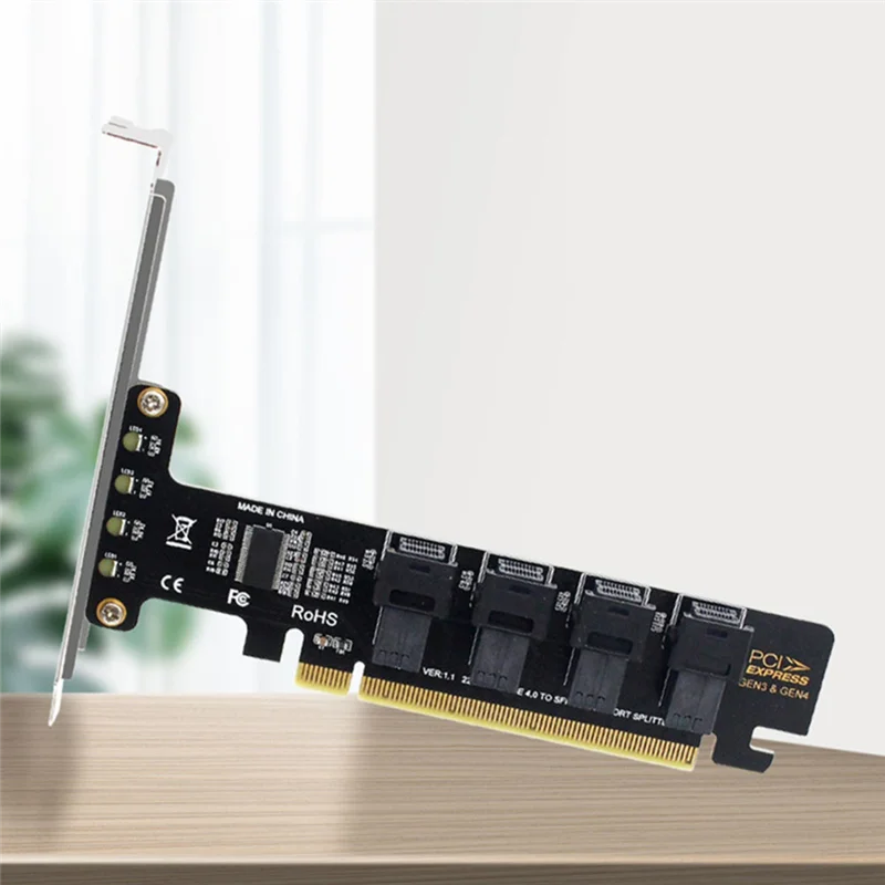 NGFF PCI-E 16X-4 포트 U.2 NVME 분할 확장 카드, SFF-8639/8643 NVME PCIE SSD 어댑터, 메인보드 SSD용