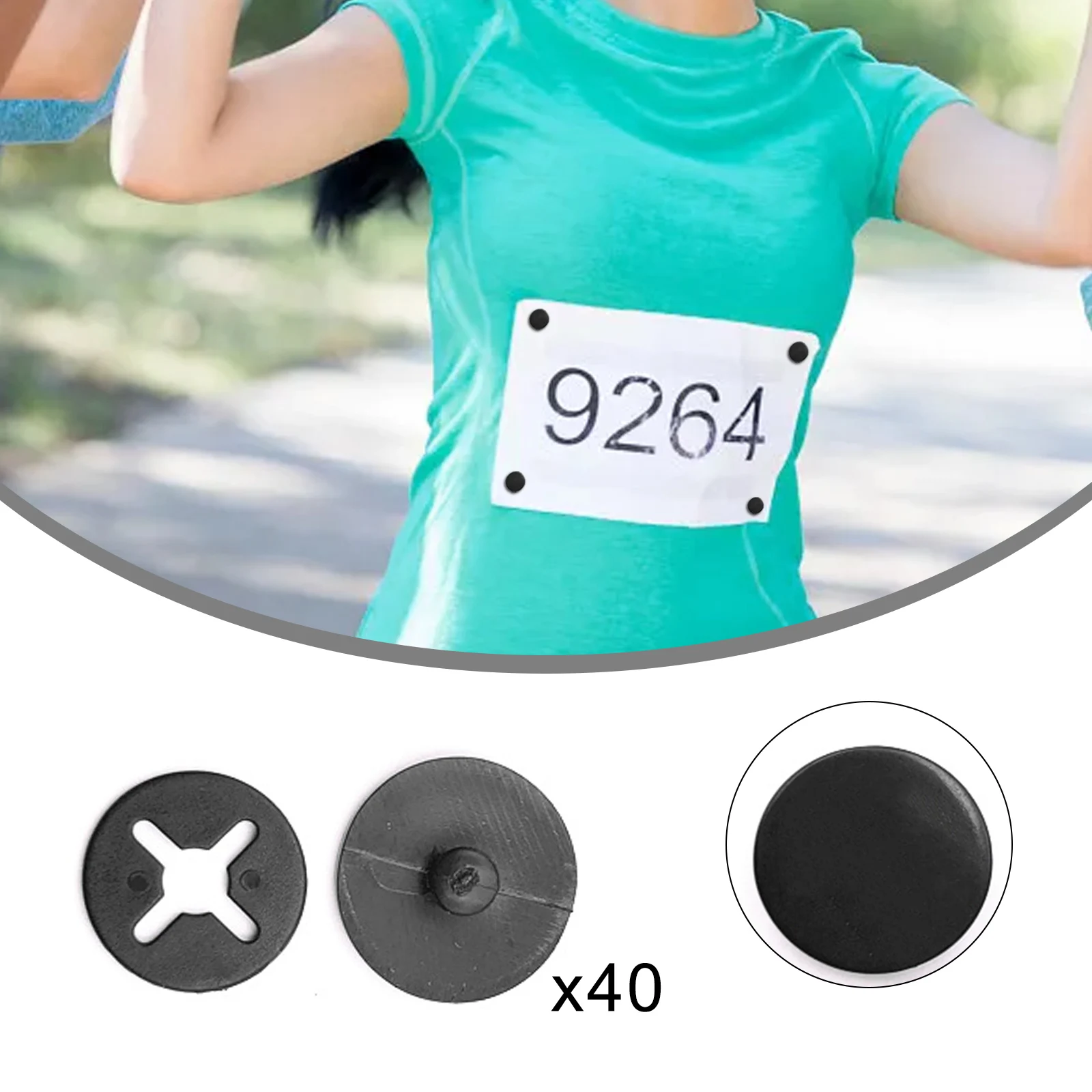 Running Number Clips Marathon Race Number Buckle Fastening System Race Fix Button for Belt Bag Cloth Accessories 40PCS