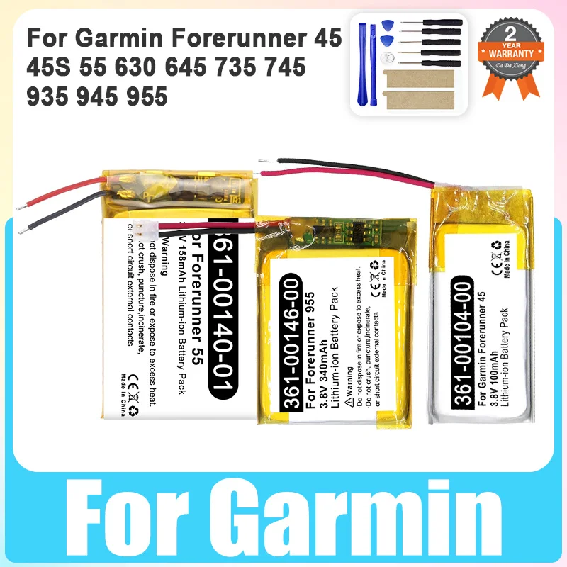Brand-New Replacement Battery For Garmin Forerunner 45 45S 55 935