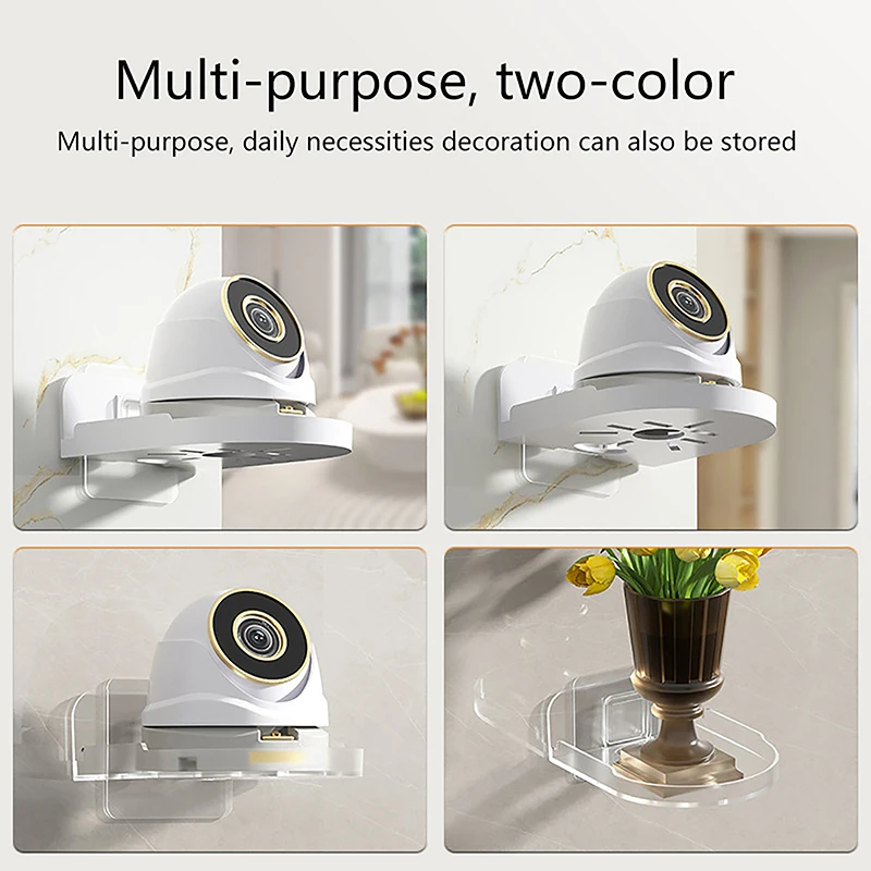 Security Surveillance Camera Stand security camera stand,camera holder stand,camera holder,surveillance camera,security wall mount bracket,security camera bracket,camera mount panel,camera mounting base,security camera mount Punch-Free New Traceless Wall-Mounted Bracket Home Self-Adhesive Drill-free Fixer 1pcs