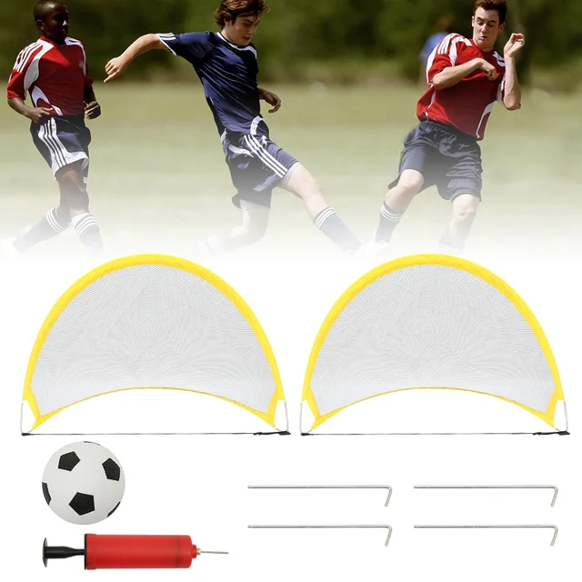Ball Pumpe Kinder-Fußball-Set Mit Tor, Netz, Ball & Pumpe – Großes Outdoor-Spielset Premier League Style Ballpumpe Nadel