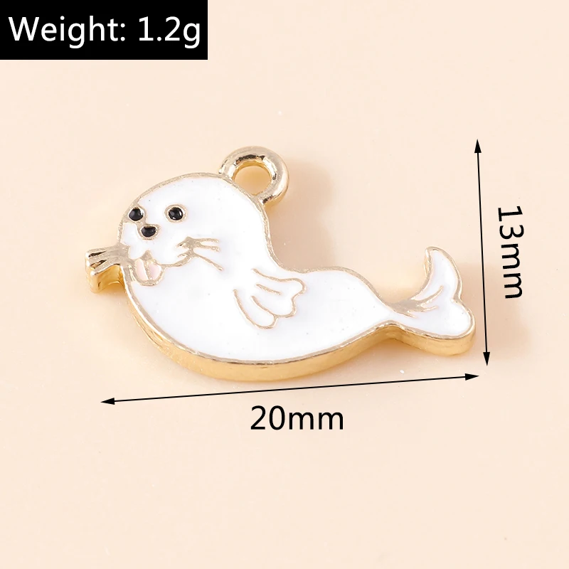 20 Stück süße Meereslebewesen Charms Emaille Meerjungfrau Delphin Seestern Charms Anhänger für Schmuckherstellung Halskette Ohrringe DIY Zubehör – Detail 28