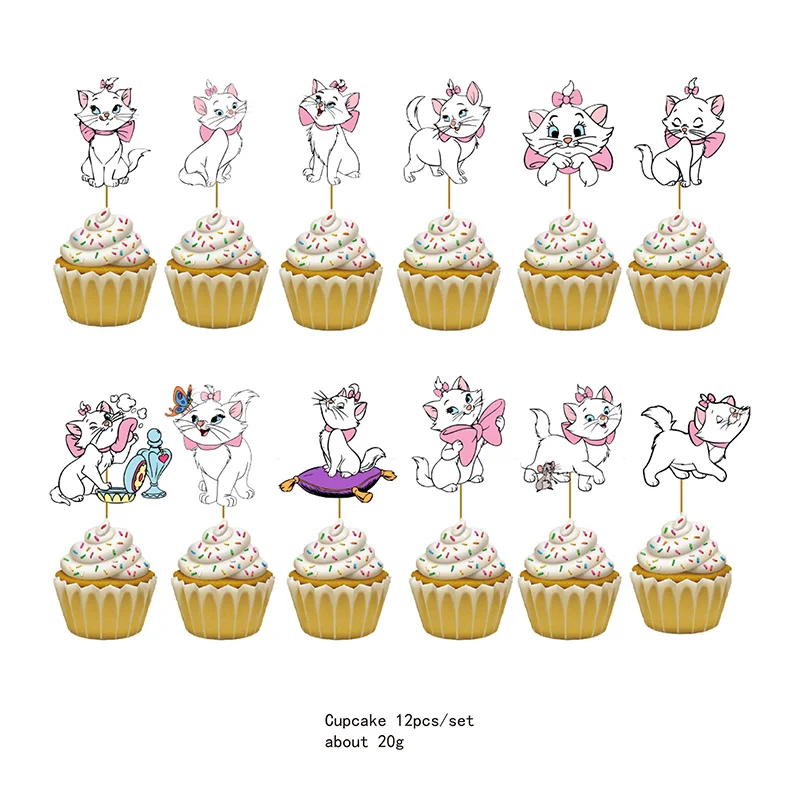 Marie Cat Disposable Party Supplies Foil Balloon Cup Plate Baby Shower Disney The AristoCats Decoration
