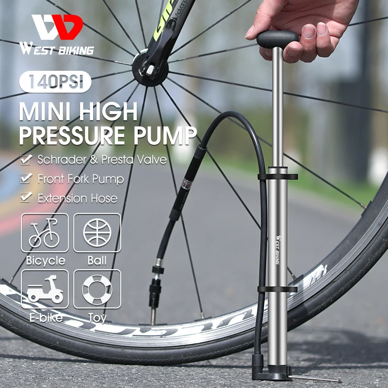 Mini Bike Pump Portable Bicycle Tyre Inflator Hand Pump Schrader Presta  Valve