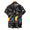 Colorful Abstract Graphic Aloha Shirt For Men Coconut Tree Ball Game 3D Printed Blouse Women Kids Short Sleeve Hawaiian Shirts 2