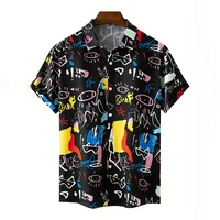 Colorful Abstract Graphic Aloha Shirt For Men Coconut Tree Ball Game 3D Printed Blouse Women Kids Short Sleeve Hawaiian Shirts 2