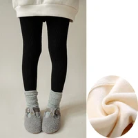 Autumn Winter Girls Pants Thickening Warm Fleece Pants For Girls Leggings Kids Baby Elasticity Slim Stripe Trousers 2