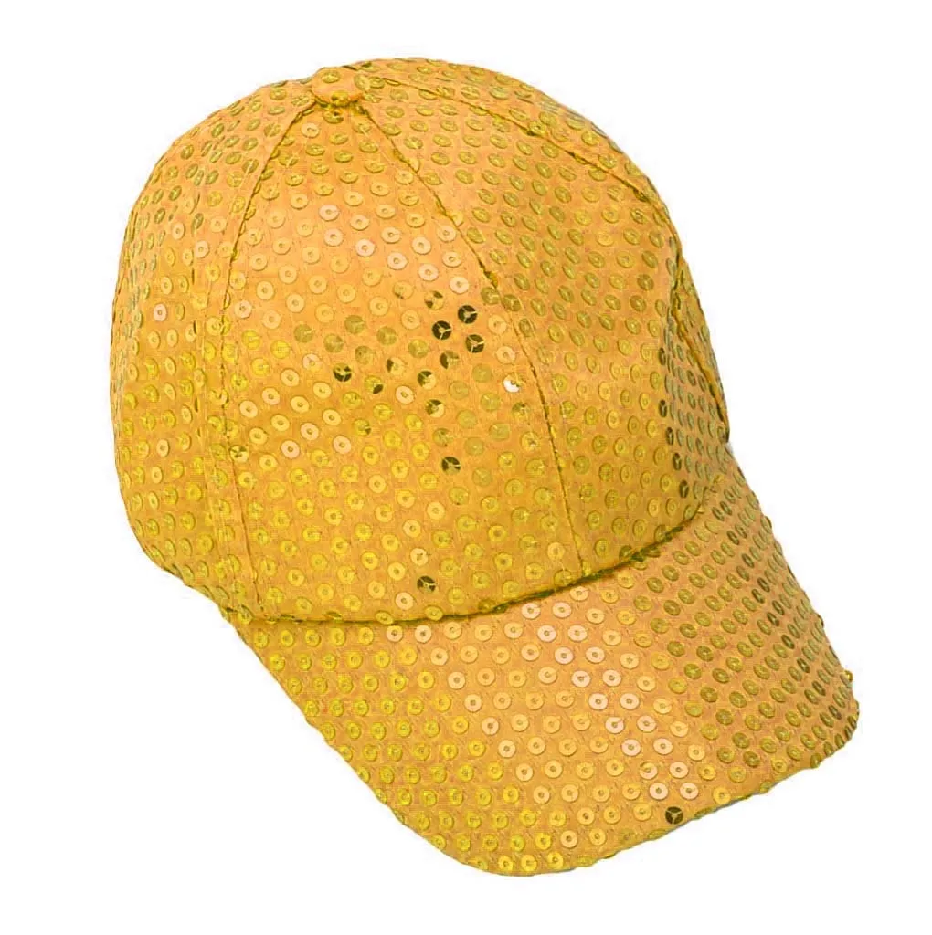 Glitter Sequins Baseball Caps Sequins Sun beach Fashion accessories Unisex Pure Color Snapback Hats Baseball Caps Yellow Black
