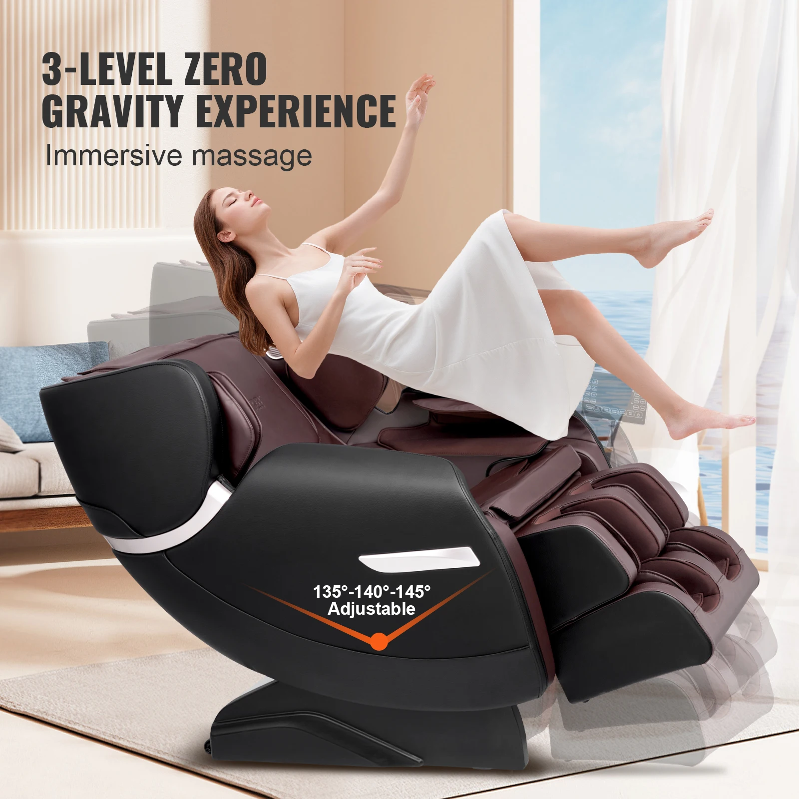 Full Body Zero Gravity Massage Recliner with Heating and Bluetooth