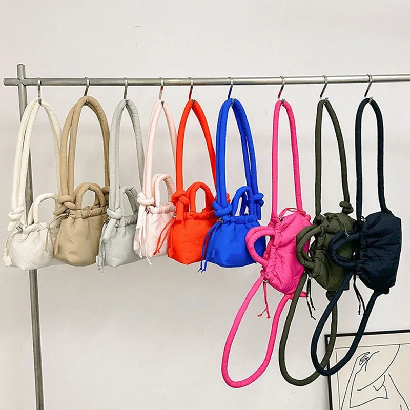 รูปสินค้า กระเป๋าถือแฟชั่นเกาหลี กระเป๋าสะพายข้าง กระเป๋า Mini Tote ผ้า Soft Dacron สำหรับผู้หญิง