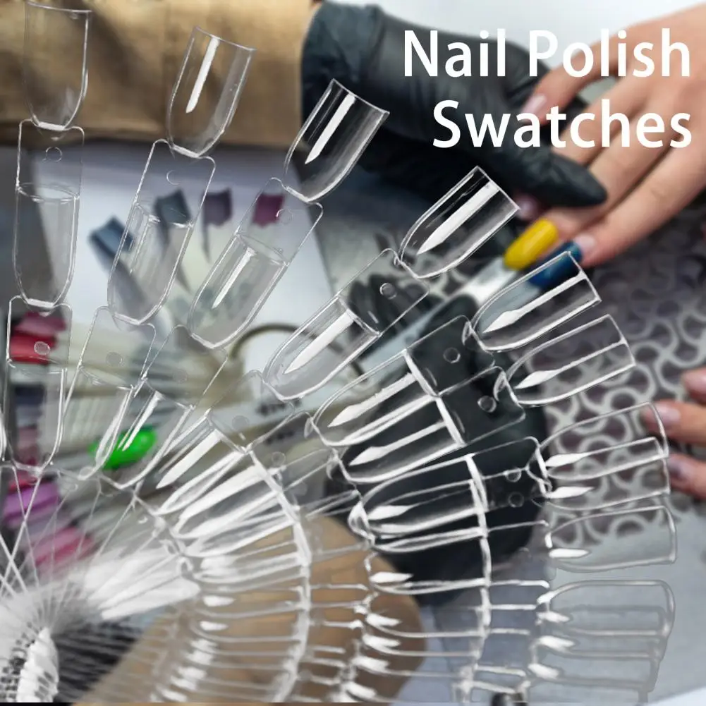 

Helpful Nail Display Boards Transparent Fan Shape Smooth False Nail Tips Polish Palettes Nail Display Charts Display