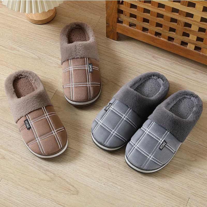 New Winter Man Slippers House Winter Indoor House Comfort Flat Heel Slides Home Indoor Bedroom Zapatillas Casa Mujer