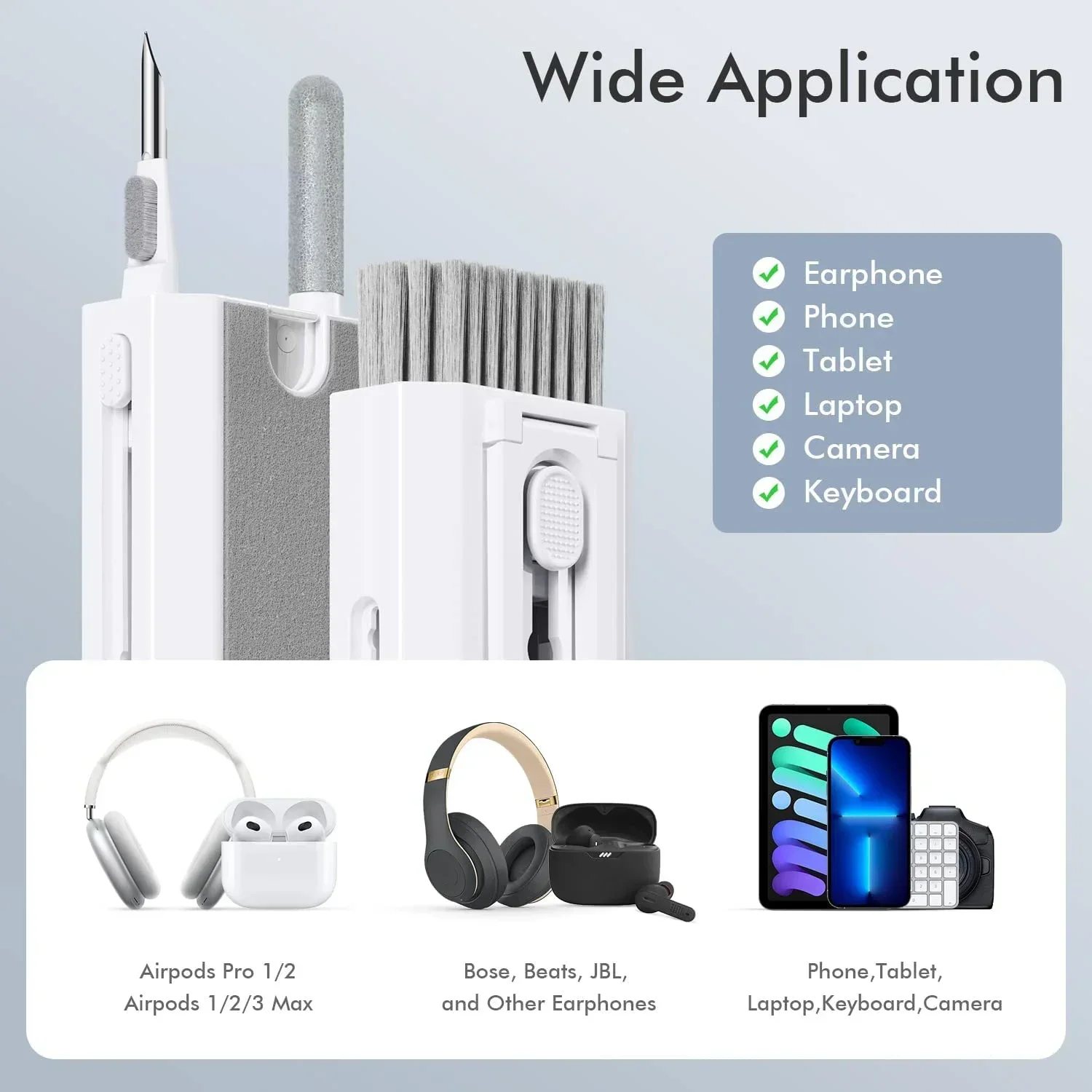 8 In1 Electronic Cleaner Kit Screen Cleaner Multifunctional Cleaning Brush for Earphone Keyboard Laptop Phone PC Monitor Camera 6