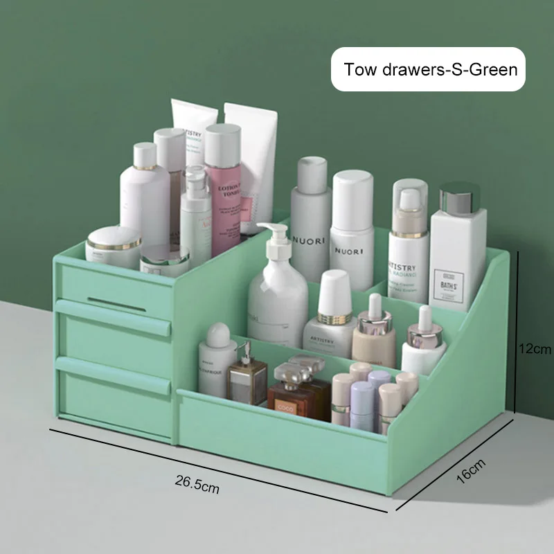 Large Capacity Drawer Make Up Organizer Bathroom Makeup Storage Box Women Skin Care Dressing Table Cosmetic Lipstick Beauty Case 