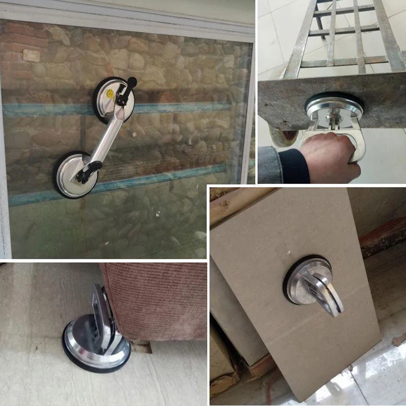 Double Suction Cup Glass Suction Cups Dent Puller Handle Lifter Car Dent Puller Removers for Lifting Glass Repair Tool