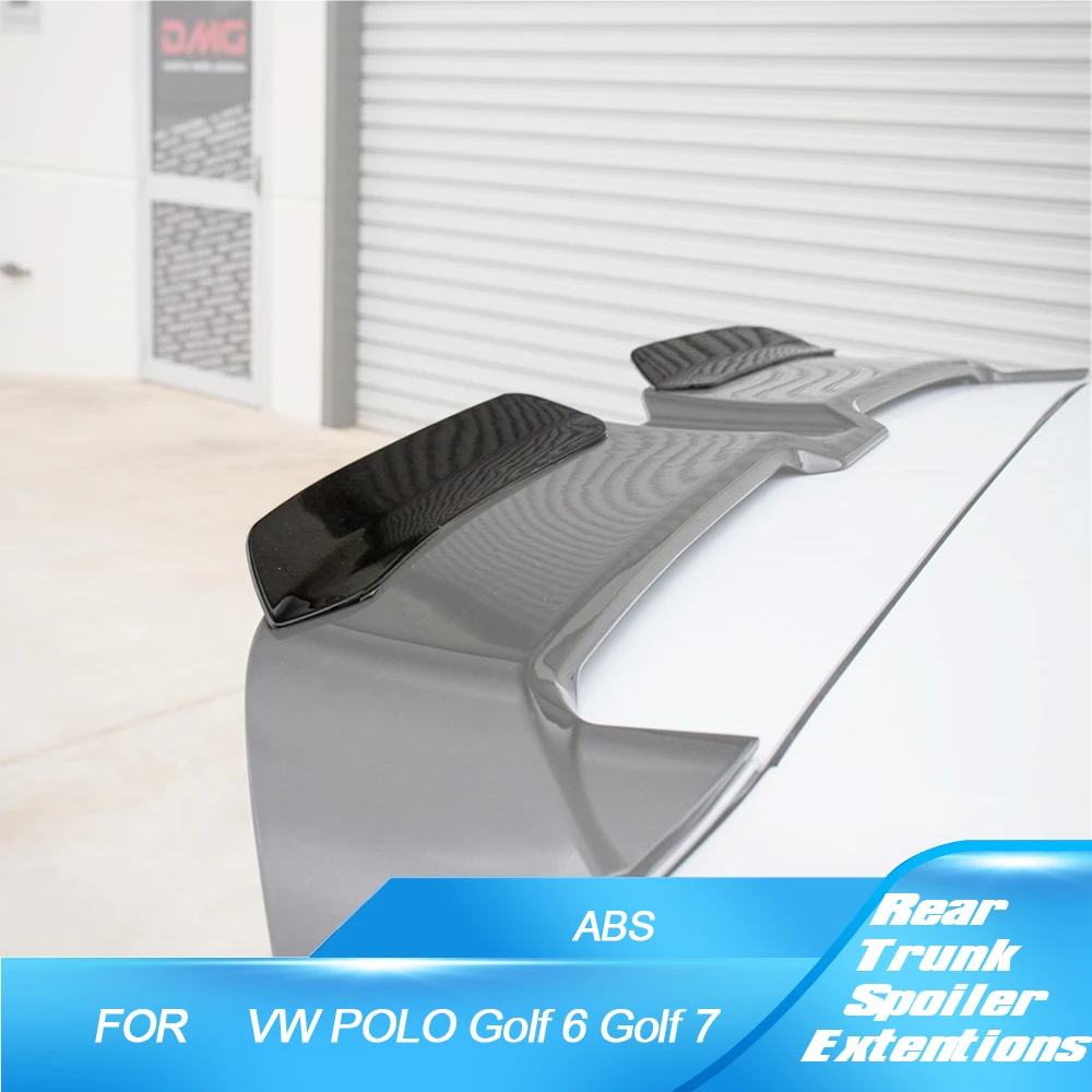 2 Pz Per O Style Roof Spoiler Extension Flaps Ala Posteriore Misura Per Vw Polo Golf 6 Golf 7 Mk7 7.5 R Gti Abs Fibra Di Carbonio/Nero