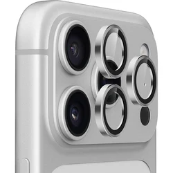 Premium Tempered Glass Camera Lens Protector Cover - 15pro and 15pro max (Silver)