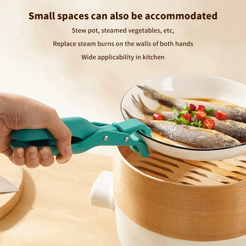 Kitchen Utensil Holder 1Pc Cartoon Silicone Mitts Clip Anti-scalding Oven Heat Resistant Tray Pot Dish Bowl Kitchen BBQ Holder Mitts Clip Kitchen Tool