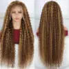 40Inch Highlight Wig Human Hair Colored Curly Wigs 13X6 Hd Lace Frontal Wig Brazilian 4/27 Deep Wave Lace Front Wigs For Women 2