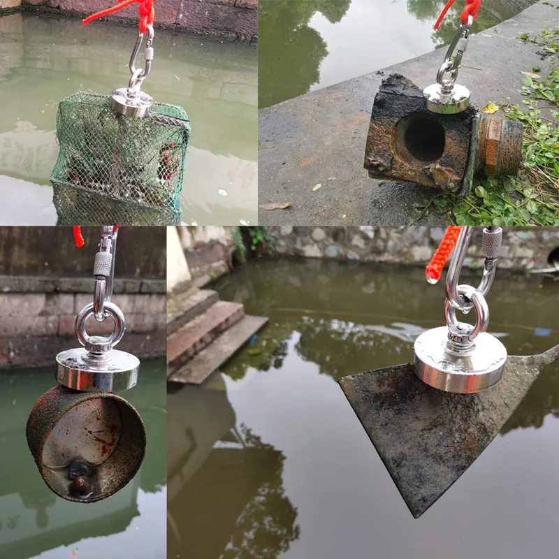 neodimio magnet pesca com mosquetao salvage corda 05
