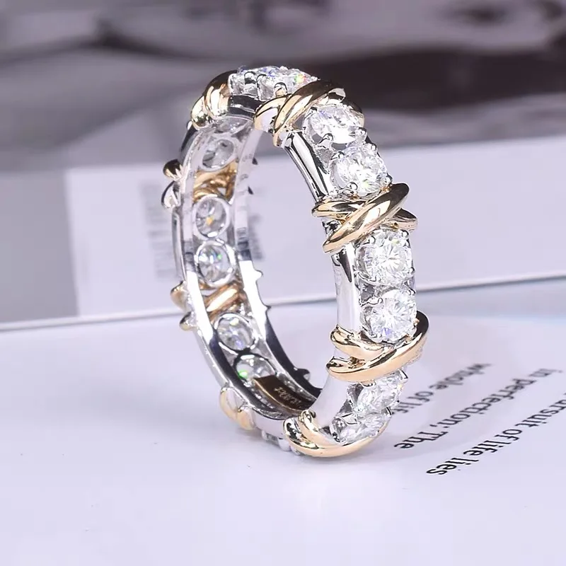10K Gold 4mm Lab Diamond Ring 925 sterling silver Jewelry Engagement Wedding band Rings for Women Party accessory Gift silver rings,silver ring,wedding rings,gold rings