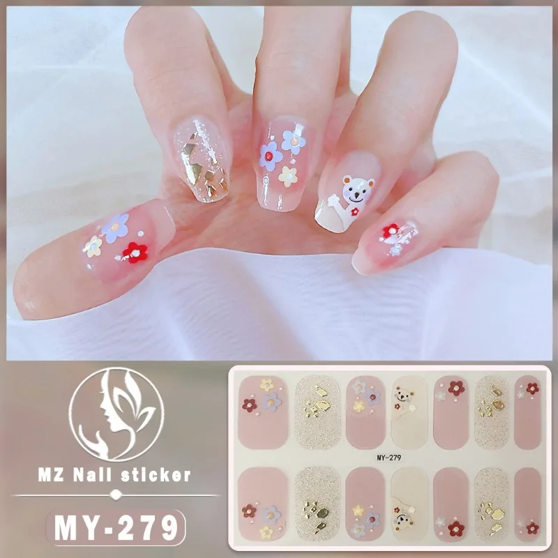 Waterproof 3D Rhinestone Nail Art Stickers - Sweet Self-Adhesive Manicure Decoration
