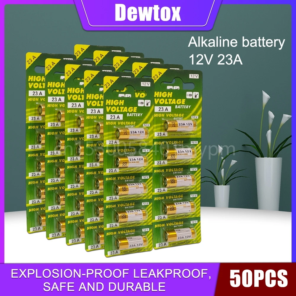 50 Pz 12V Batteria Alcalina A23 23A 23Ga A23S E23A El12 Mn21 Ms21 V23Ga L1028 Gp23A Lrv08 Per Accenditore, Torcia A Led