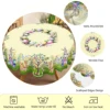1 Easter Round Tablecloth, 5 Sizes Available, Tulip Easter Bunny Egg Garden Printed Square Tablecloth, Edge Embossing Process, Spring Garden Tablecloth Decoration, Tablecloth for Daily Home Kitchen, Terrace Use, Easter Decoration 5
