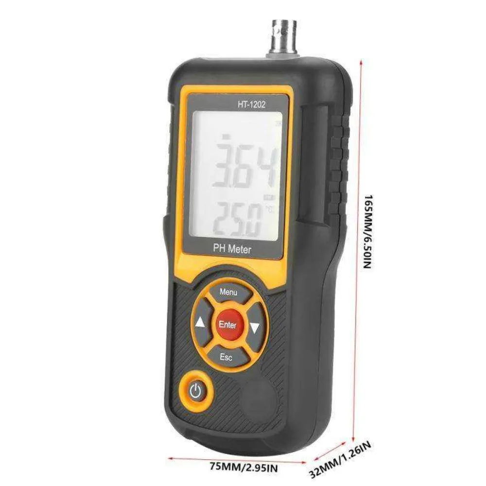 Water PH Tester Digital PH Tester Meter HT-1202 High Precision Water Quality Analyzer Labs PH acidity meter for Seawater Freshwater Aquaculture