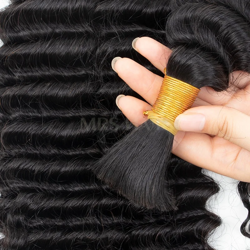 HAIR Bulk Extensions Deep Wave Remy Hair Bundles Human Hair 12-26 50g/Bundle DIY Material Loose Deep Bulk Bundles