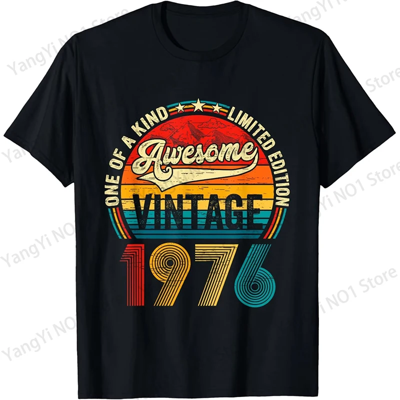 Geschenke zum 49. Geburtstag für Männer und Frauen, 49 Jahre alt, Vintage 1976 T-Shirt, grafisch bedruckte, kurzärmelige Hemden, Herrenbekleidung – Detail 6