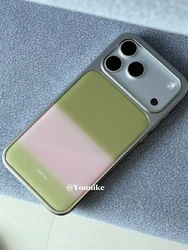 Glossy Gradient Green and Pink Phone Case - Y2K Shockproof Cover - iPhone 15 Plus (A)