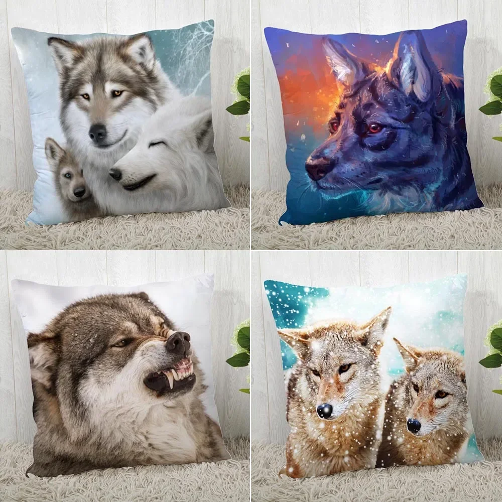 

Pillowcase Wolf Pattern Wedding Animal