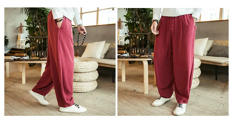 Streetwear Men's Joggers Sweatpants Loose Men Harem Pants Harajuku Style Ankle-Length Trousers Woman  Leg Pants Big black khakis