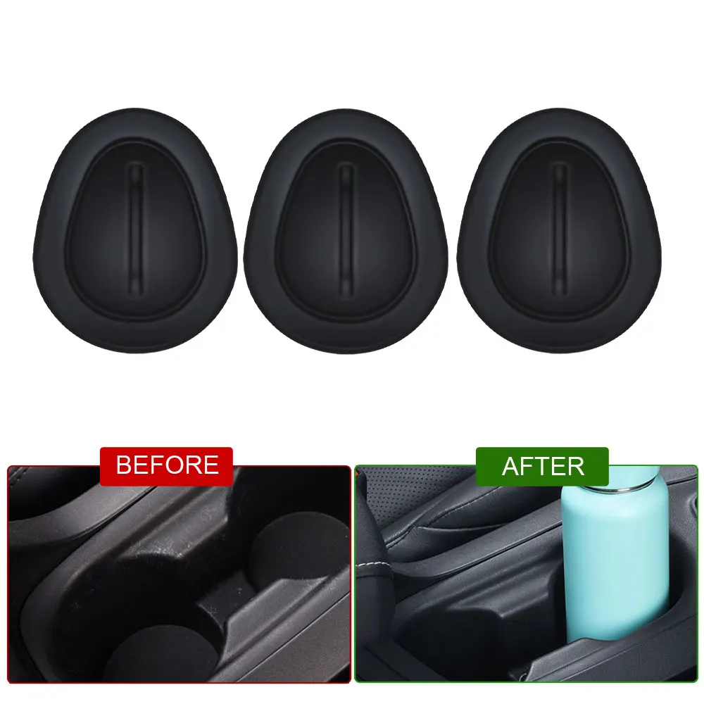 3pcs Universal Car Bottle Holder Coaster Car Water Cup Limiter Silicone Car Cup Anti Slip Mats Holder Auto Interior Accessories