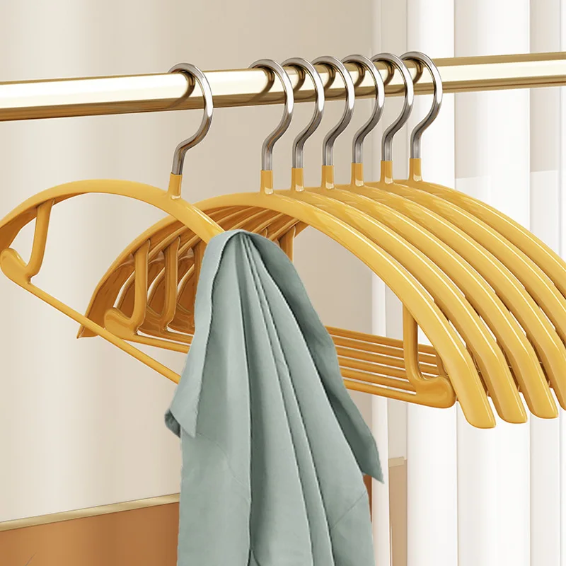 Clothes hanger 5PCS PVC Round Metal Household Non-slip Adult Clothes Hanger